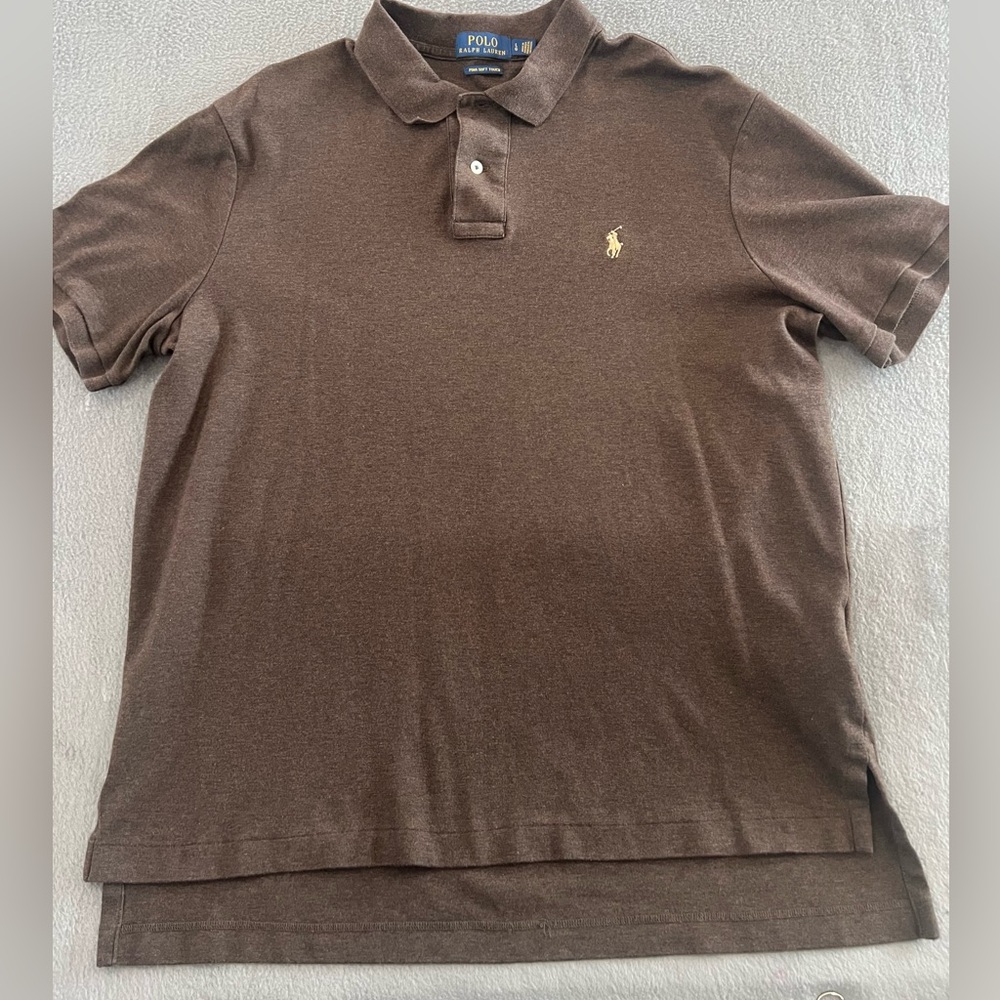 Polo Ralph Lauren Men’s Brown Pima Soft Touch Polo Shirt Size L Casual Preppy